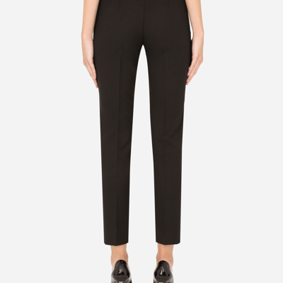 Dolce & Gabbana Wool-blend Tapered Pants In Black
