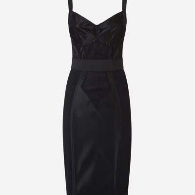 Shop Dolce & Gabbana Corset Dress In Black