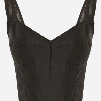 Dolce & Gabbana Cropped Lace Corset In Black