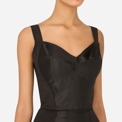 Dolce & Gabbana Cropped Lace Corset In Black