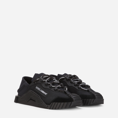 Shop Dolce & Gabbana Canvas Ns1 Slip-on Sneakers In Black
