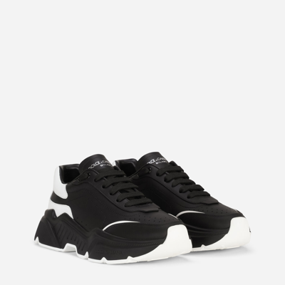 Shop Dolce & Gabbana Calfskin Nappa Daymaster Sneakers In Black/white