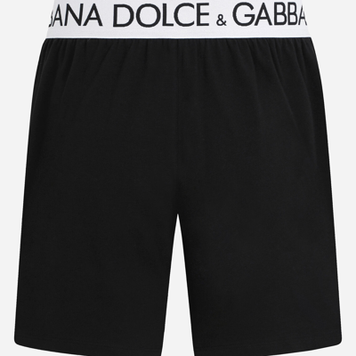 Dolce & Gabbana Logo-waistband Boxer Shorts In Black