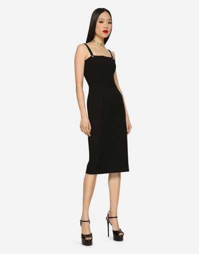 Dolce & Gabbana Tubino Jersey Midi Dress In Black
