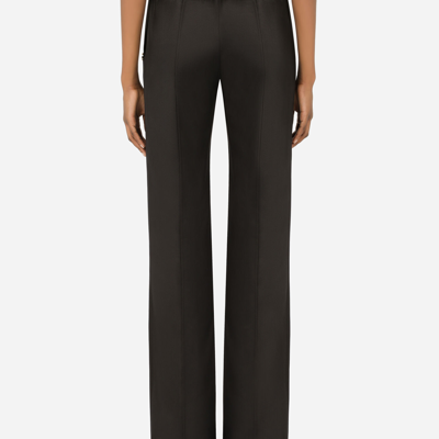 Dolce & Gabbana Viscose Twill Trousers In Black In Black