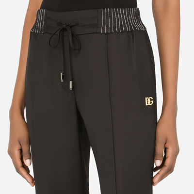 Dolce & Gabbana Viscose Twill Trousers In Black In Black