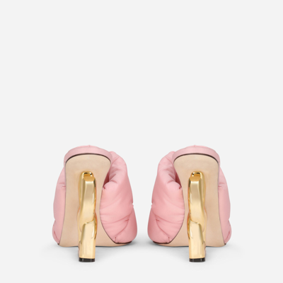 Shop Dolce & Gabbana Down-padded Mules With 3.5 Heel In Pink