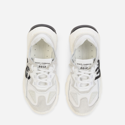 Dolce & Gabbana Nylon And Leather Daymaster Sneakers With Dg Logo In White