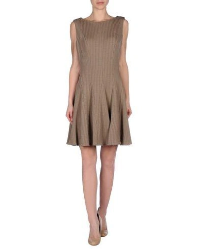 Shop Issa Short Dress In Khaki