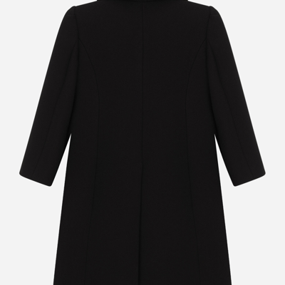 Shop Dolce & Gabbana Double-breasted Coat In Double Crepe In Black