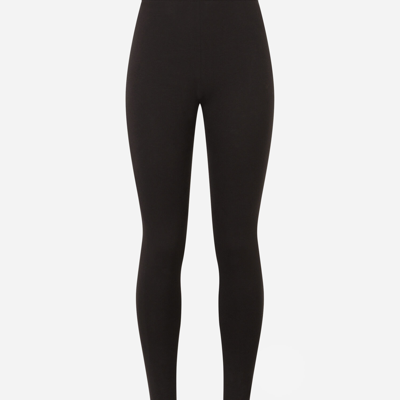 Dolce & Gabbana Dolce Elstic Waist Logo Cttn Leggings Bl In Black