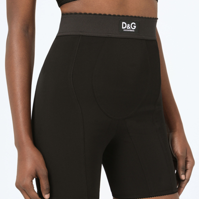Dolce & Gabbana Jersey Cycling Shorts In Black