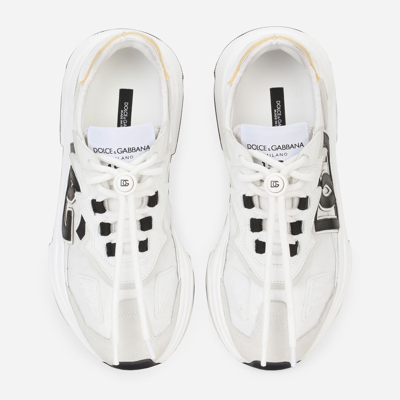 Dolce & Gabbana Woman Multicolor Fabric And Leather Daymaster Sneakers In White
