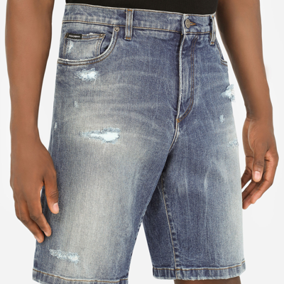 Shop Dolce & Gabbana Light Blue Stretch Denim Jeans In Multicolor