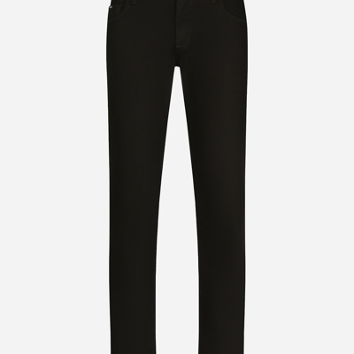 Shop Dolce & Gabbana Black Skinny Stretch Jeans In Multicolor