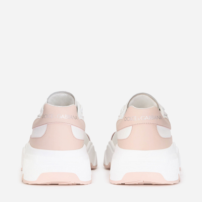 Shop Dolce & Gabbana Calfskin Nappa Daymaster Sneakers In White/pink