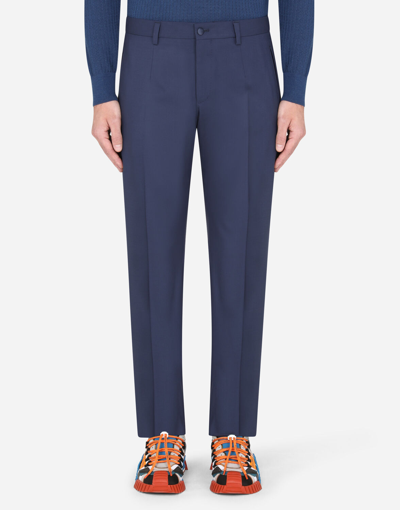 Shop Dolce & Gabbana Tuxedo Pants In Blue