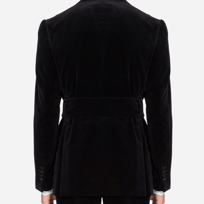 Shop Dolce & Gabbana Haute Couture Double-breasted Velvet Jacket In Black