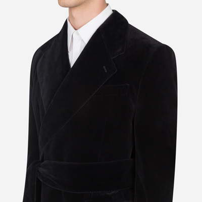 Shop Dolce & Gabbana Haute Couture Double-breasted Velvet Jacket In Black