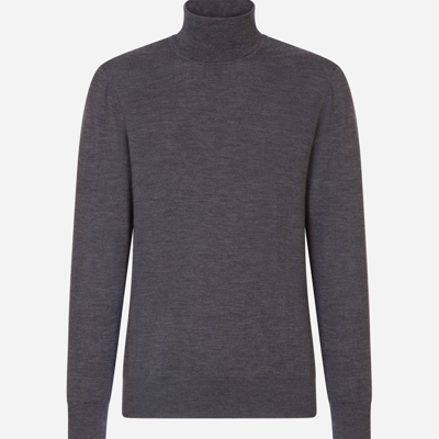 Shop Dolce & Gabbana High Neck Woolen Sweater In Grey