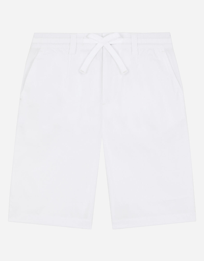 Shop Dolce & Gabbana Poplin Shorts In White