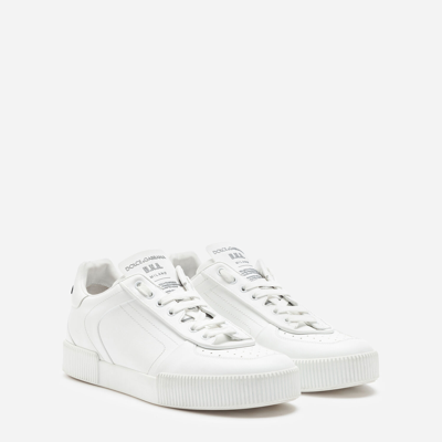 Shop Dolce & Gabbana Miami Sneakers In Calfskin Nappa In White