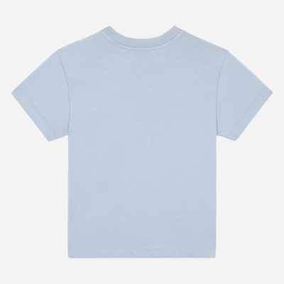 Shop Dolce & Gabbana Jersey T-shirt With Logo Tag In Azure