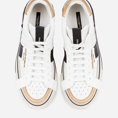 Shop Dolce & Gabbana Calfskin 2.zero Custom Sneakers With Contrasting Details In White