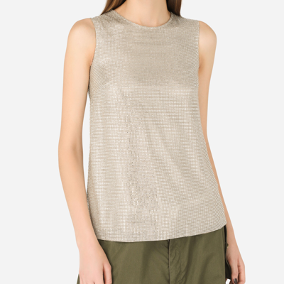 Dolce & Gabbana Tank Top With Fusible Rhinestones In Crystal