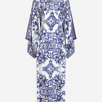 Dolce & Gabbana Scarf-print Silk Charmeuse Maxi Dress In Multicolor