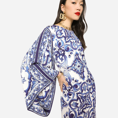 Dolce & Gabbana Scarf-print Silk Charmeuse Maxi Dress In Multicolor
