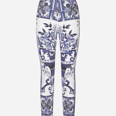 Shop Dolce & Gabbana Majolica-print Grace Jeans In Multicolor