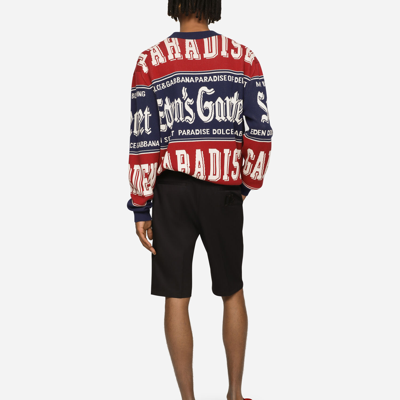 Dolce & Gabbana Stretch Cotton Shorts With Dg Embroidery In Blue