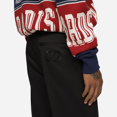 Dolce & Gabbana Stretch Cotton Shorts With Dg Embroidery In Blue