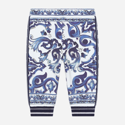Dolce & Gabbana Majolica-print Jersey Jogging Pants In Multicolor