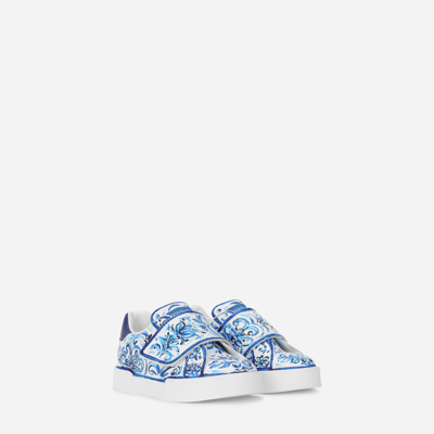Dolce & Gabbana Majolica-print Portofino Light Sneakers In Multicolor