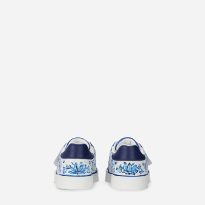 Shop Dolce & Gabbana Majolica-print Portofino Light Sneakers In Multicolor