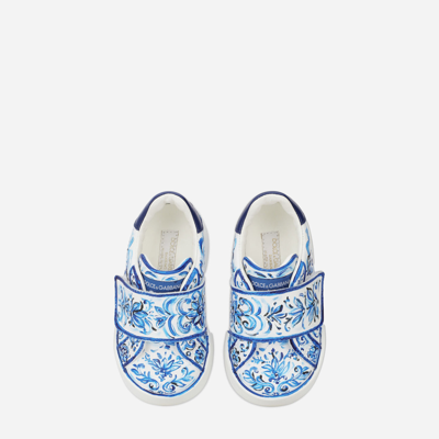 Shop Dolce & Gabbana Majolica-print Portofino Light Sneakers In Multicolor