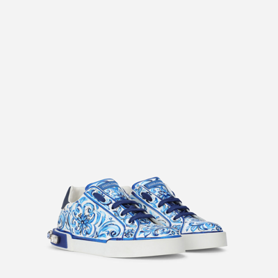 Shop Dolce & Gabbana Majolica-print Portofino Light Sneakers In Multicolor