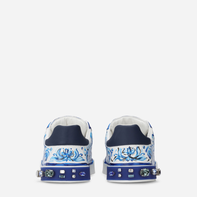 Shop Dolce & Gabbana Majolica-print Portofino Light Sneakers In Multicolor