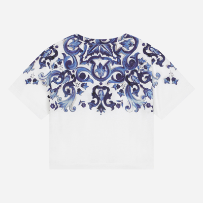 Dolce & Gabbana Majolica-print Jersey T-shirt In Multicolor