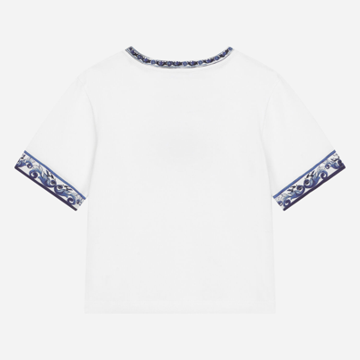 Dolce & Gabbana Jersey T-shirt With Dg Logo In Multicolor