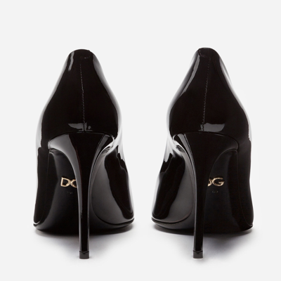 Shop Dolce & Gabbana Polished Calfskin Pumps In Black