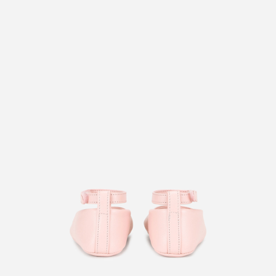 Shop Dolce & Gabbana Nappa Ballet Flats With Ankle Strap In Pink