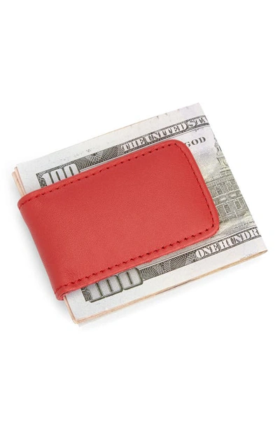 Shop Royce New York Personalized Money Clip Card Case In Red- Deboss