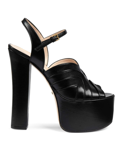Shop Gucci Open Toe Sandals In Black