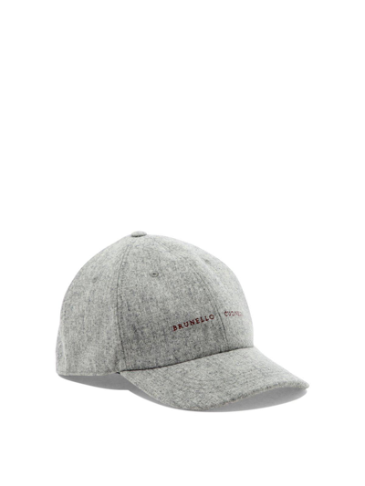 Shop Brunello Cucinelli Logo Embroidery Cap In Perla