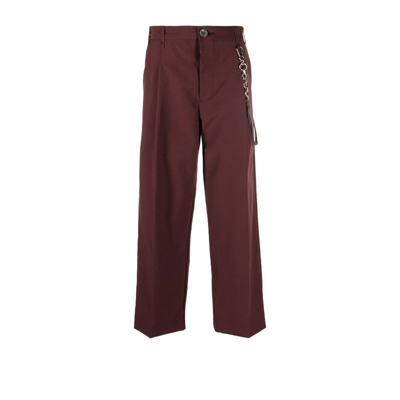 Shop Song For The Mute Red Painter's Cropped Straight-leg Trousers In Neutrals
