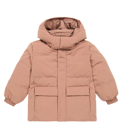 Shop Liewood Paloma Reversible Hooded Puffer Jacket In Dark Rose Multi Mix