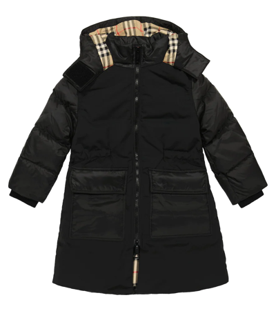 Shop Burberry Horseferry Down Jacket In Black